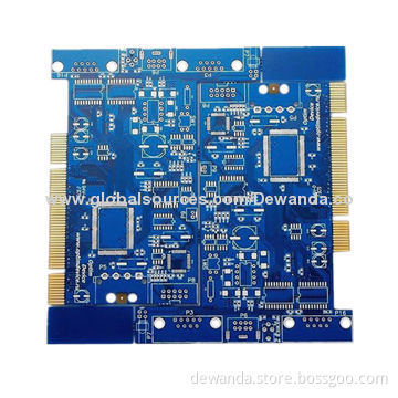 Blue PCB, 4 layers, gold finger